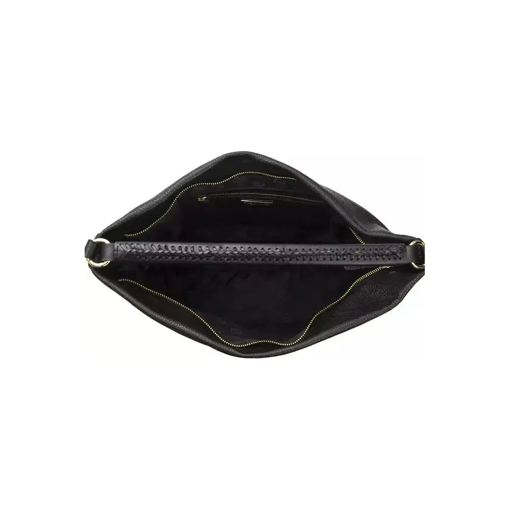 Pompei Donatella Black Leather Shoulder Bag