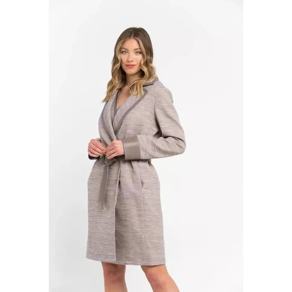 Trussardi Beige Cotton Women Coat Dress