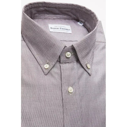 Robert Friedman Beige Cotton Men Shirt