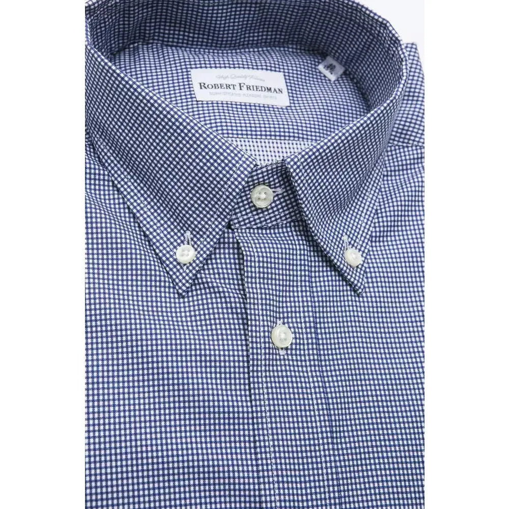 Robert Friedman Blue Cotton Men Shirt