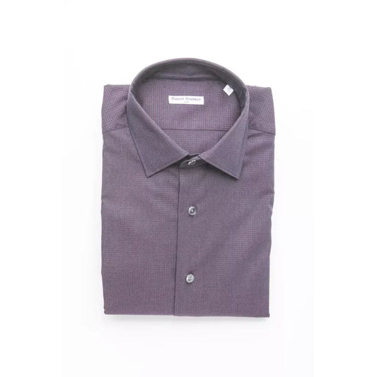 Robert Friedman Burgundy Cotton Men Shirt