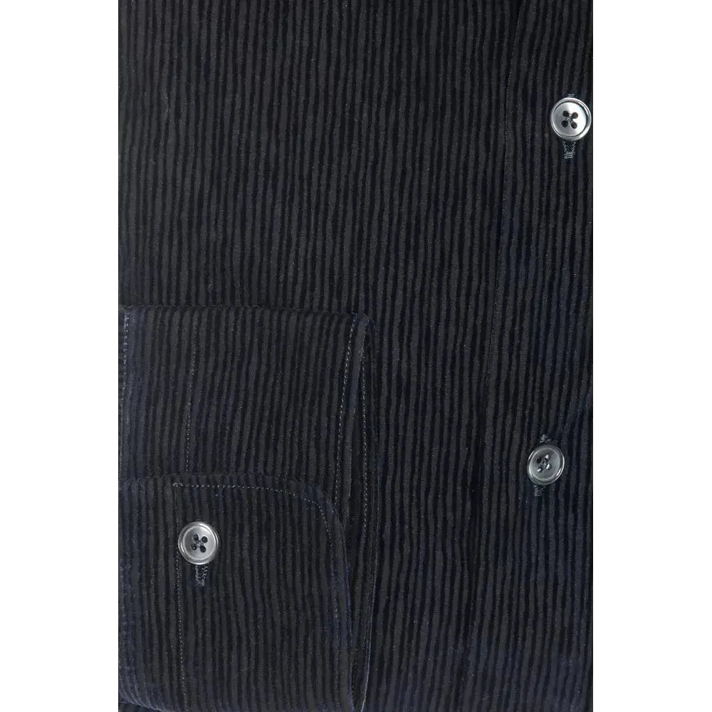Robert Friedman Black Cotton Men Shirt