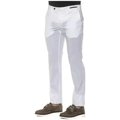 PT Torino White Cotton Men's Trouser Jeans & Pants
