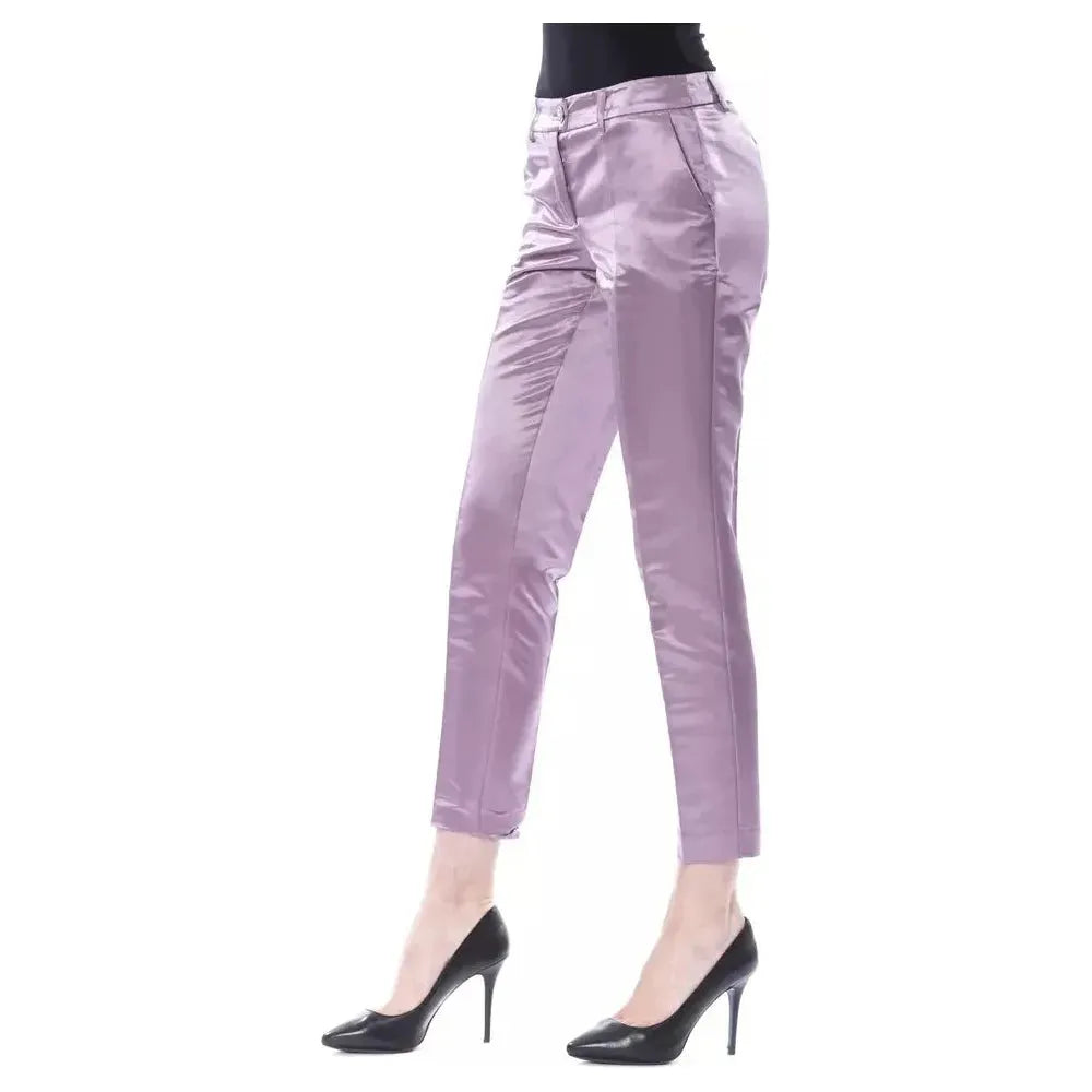 BYBLOS Purple Cotton Women Pants BY-17646-IT44|L