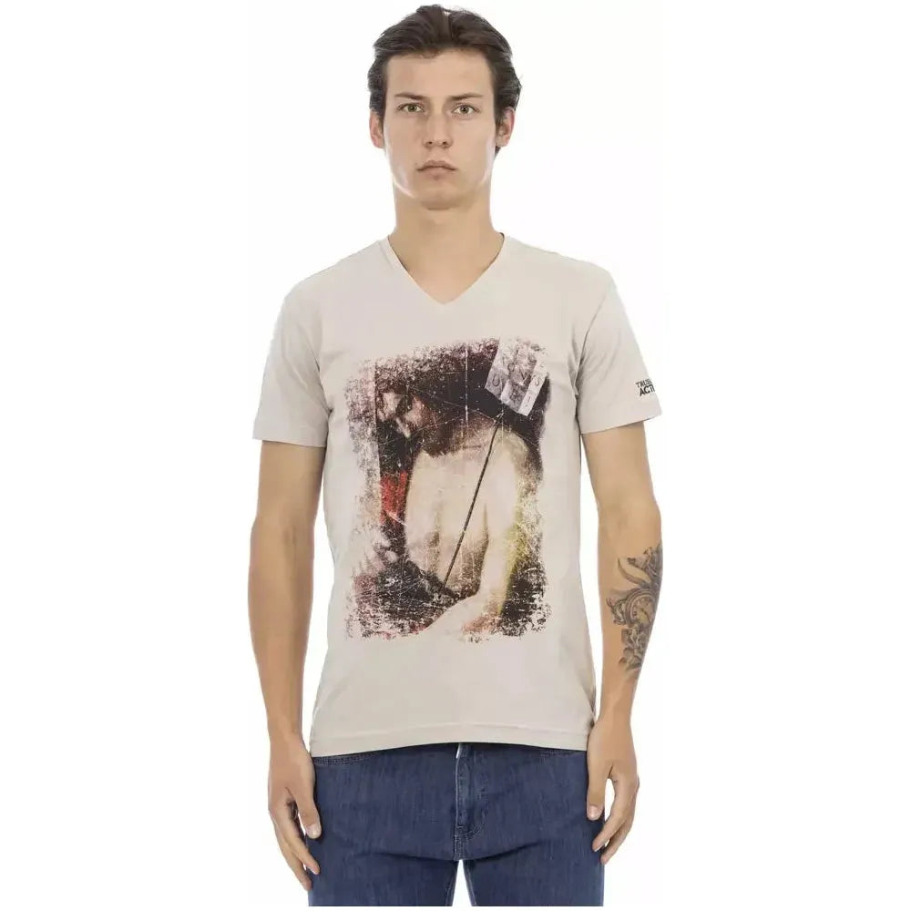 Trussardi Action Beige Cotton T-Shirt