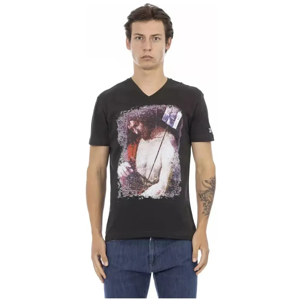 Trussardi Action Black Cotton T-Shirt