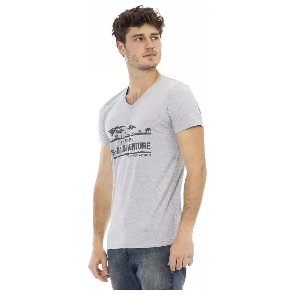 Trussardi Action Gray Cotton Men T-Shirt