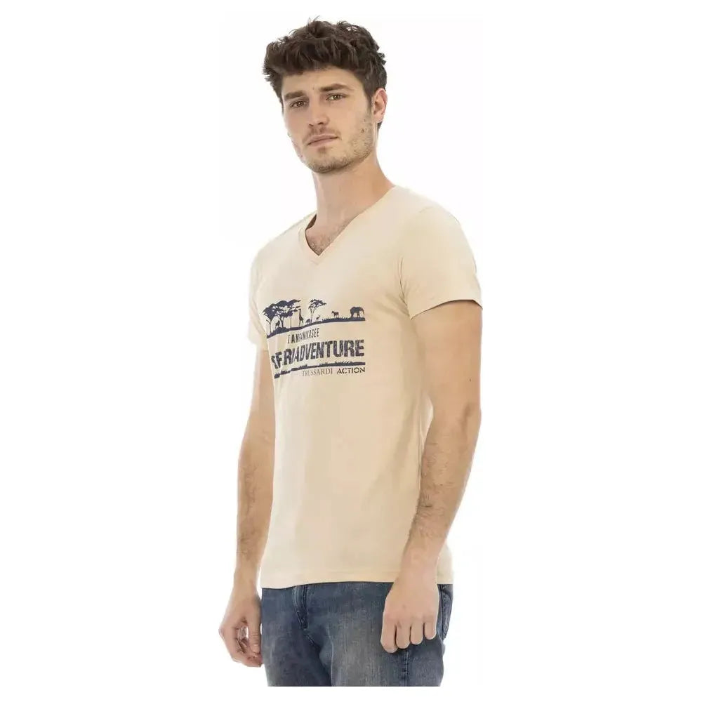 Trussardi Action Beige Cotton T-Shirt