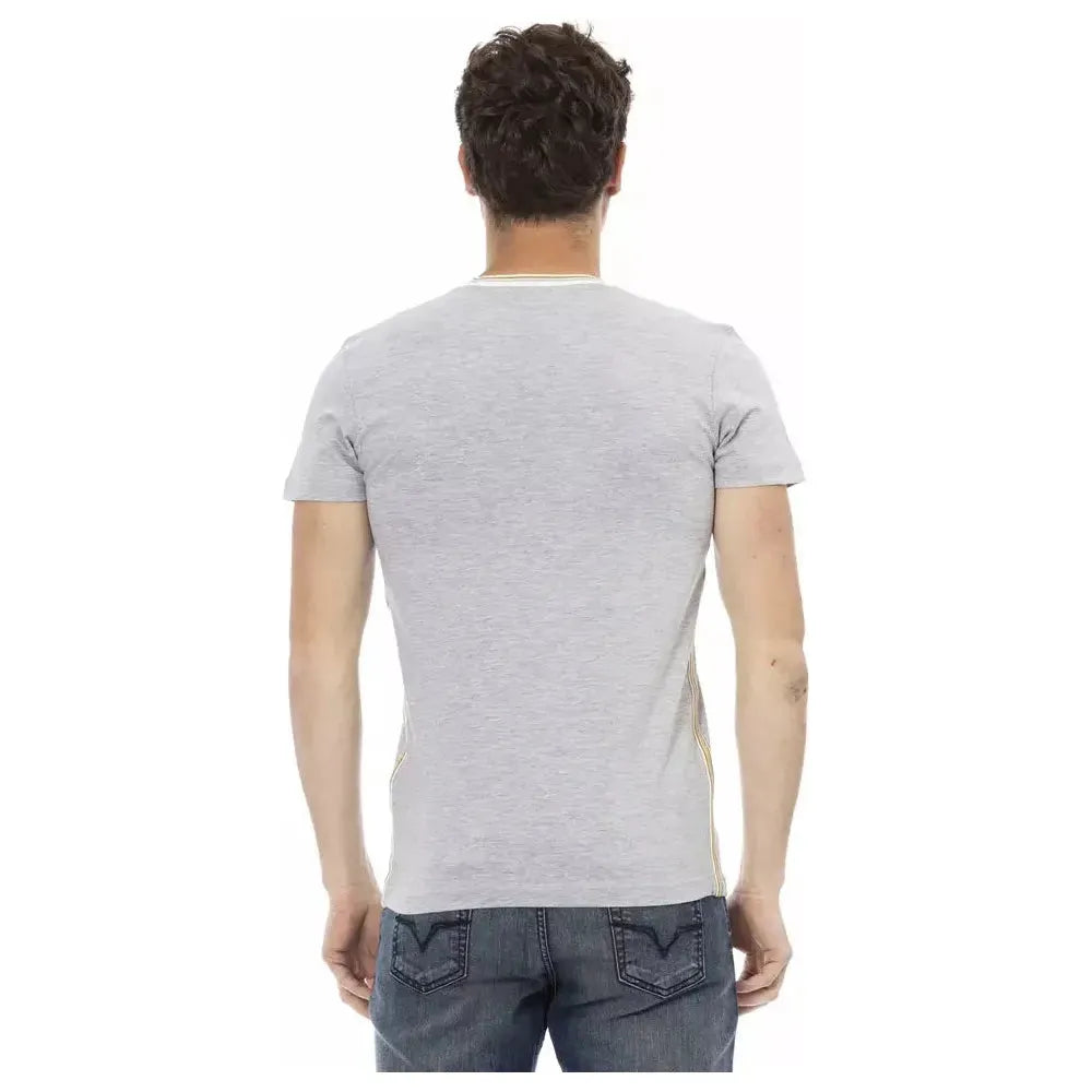 Trussardi Action Gray Cotton Men T-Shirt