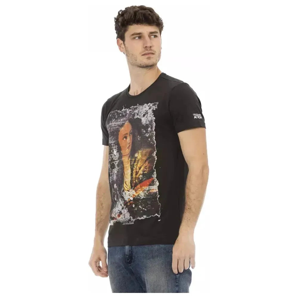 Trussardi Action Black Cotton T-Shirt