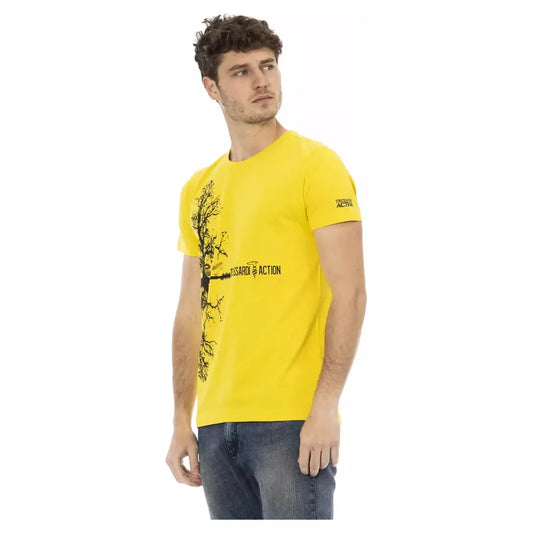 Trussardi Action Yellow Cotton Men T-Shirt TR-22717-M