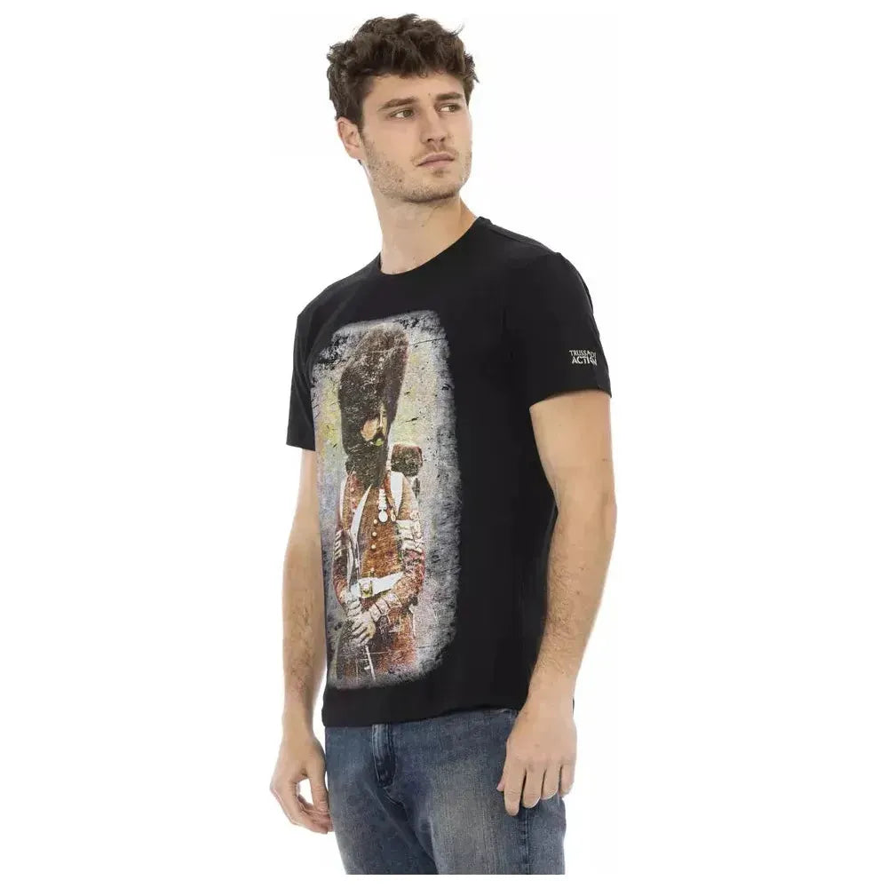 Trussardi Action Black Cotton T-Shirt