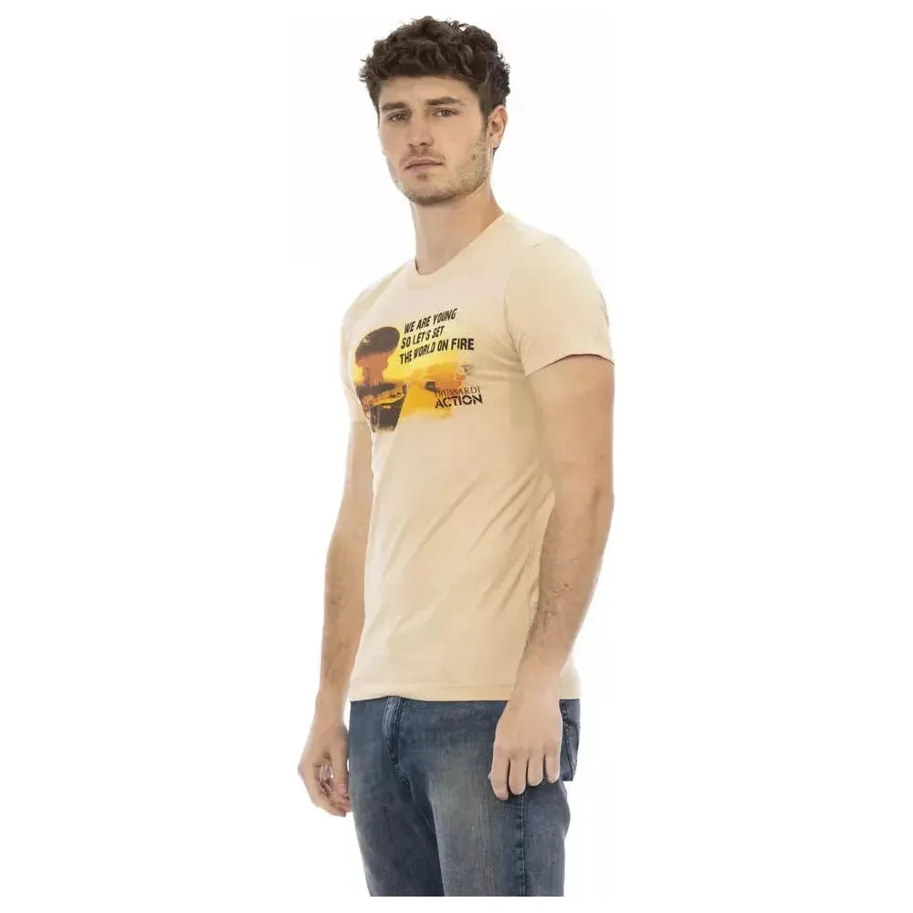 Trussardi Action Beige Cotton T-Shirt