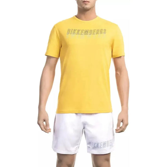 Bikkembergs Yellow Cotton Men T-Shirt BI-22052-S