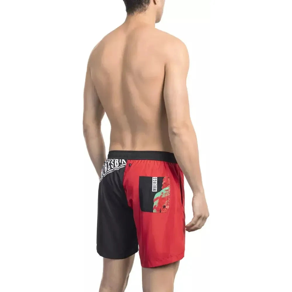 Bikkembergs Red Polyester Men Swim Short