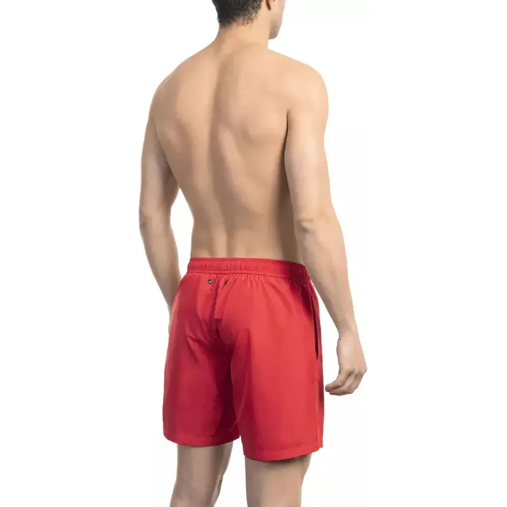 Bikkembergs Red Polyester Men Swim Short