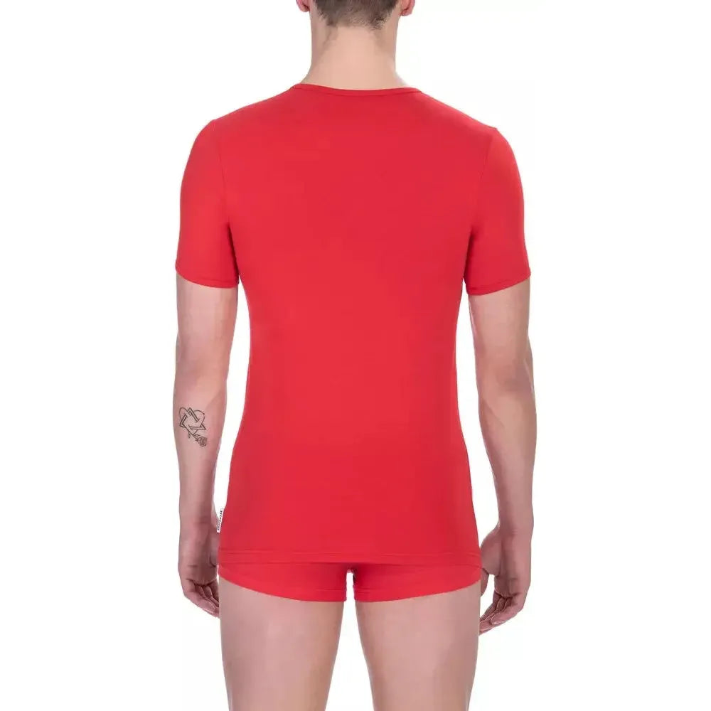 Bikkembergs Red Cotton Men T-Shirt