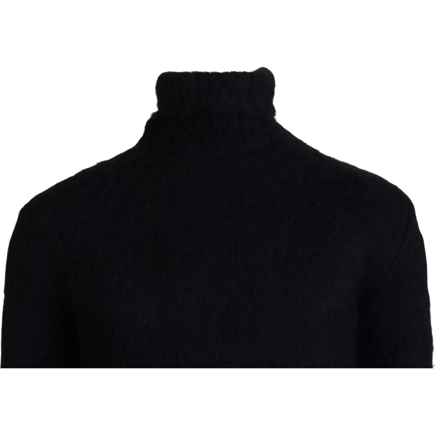 Dolce & Gabbana Black Gold Turtleneck Mohair Pullover Mens Sweater
