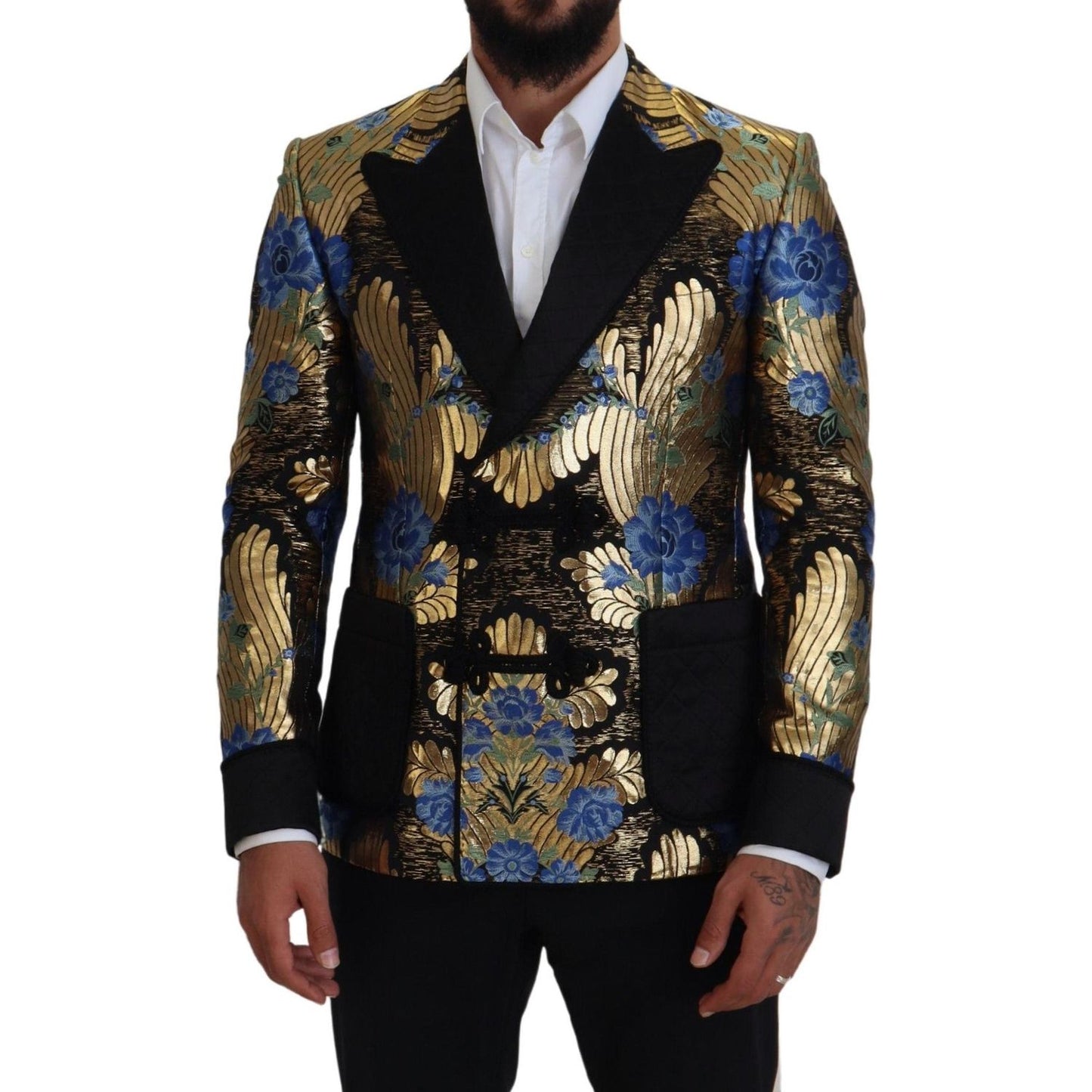 Dolce & Gabbana Gold Lurex Double Breasted Jacket Blazer