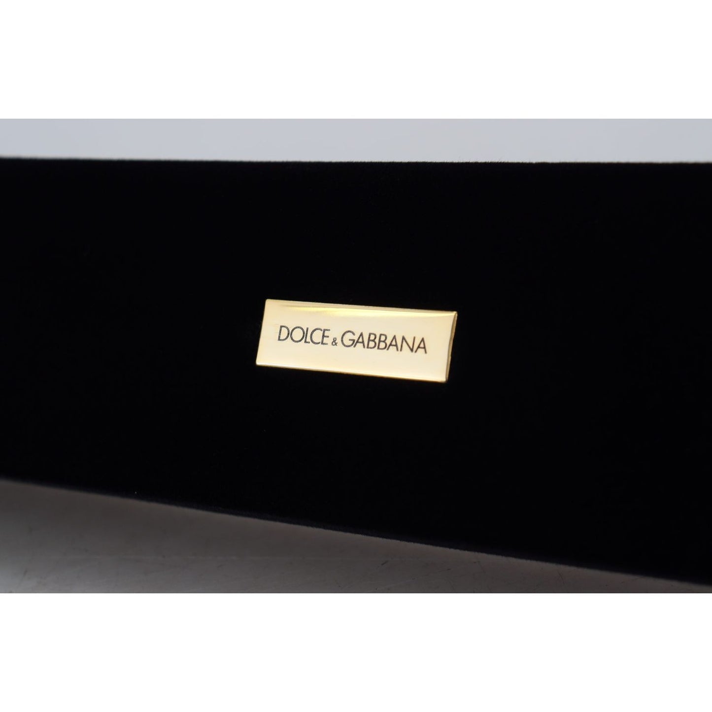 Dolce & Gabbana Black Velvet Logo Plaque Storage Bracelet Jewelry Box FASHION ACCESSORIES