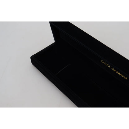 Dolce & Gabbana Black Velvet Logo Plaque Storage Bracelet Jewelry Box FASHION ACCESSORIES