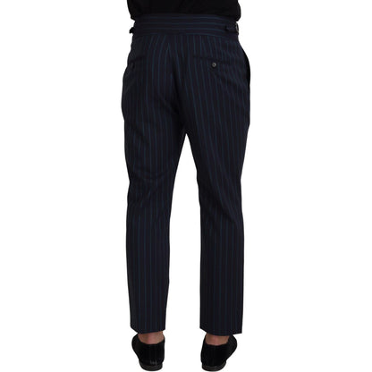 Dolce & Gabbana Blue Striped Men Formal Pants
