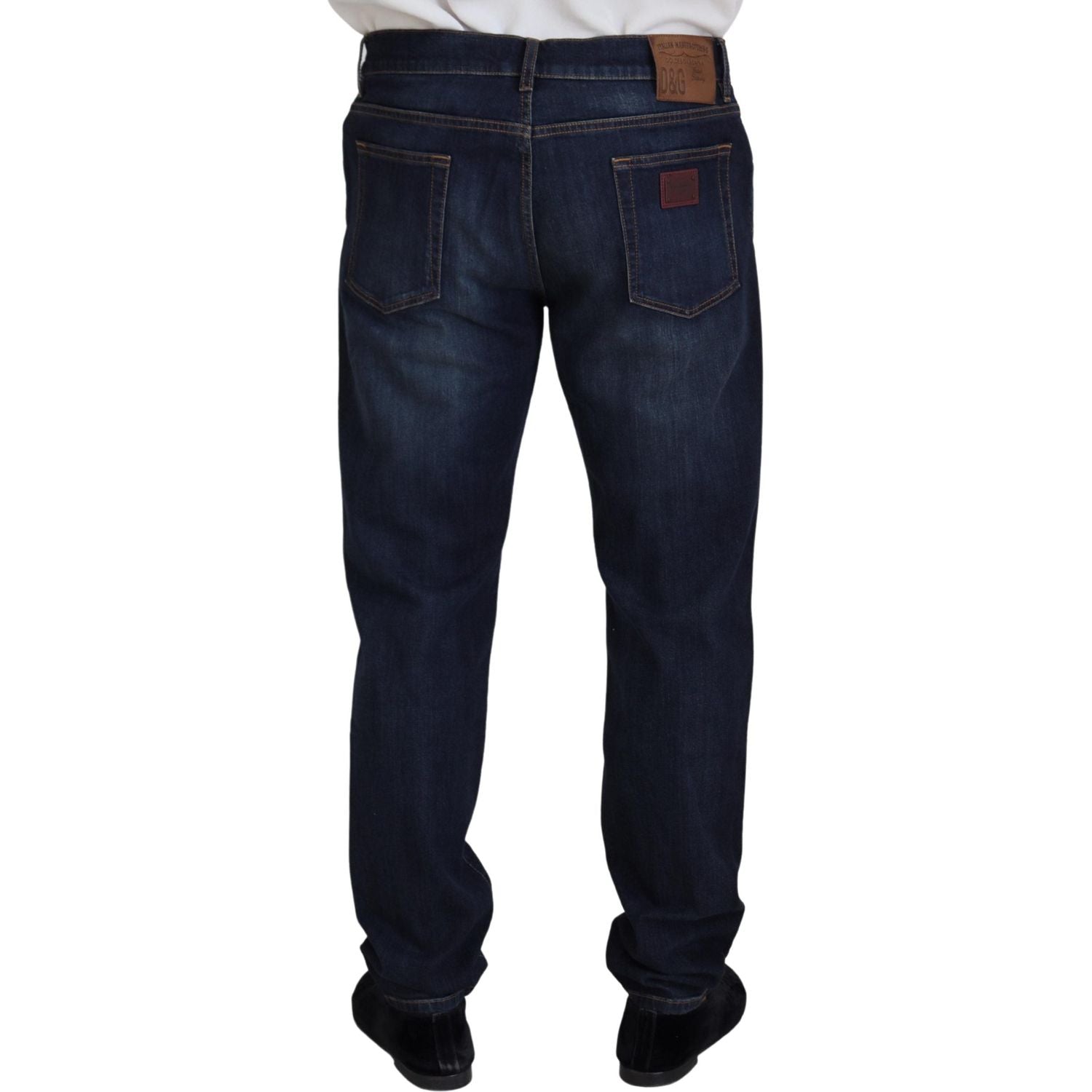 Dolce & Gabbana Blue Cotton Straight Fit Casual Denim Jeans