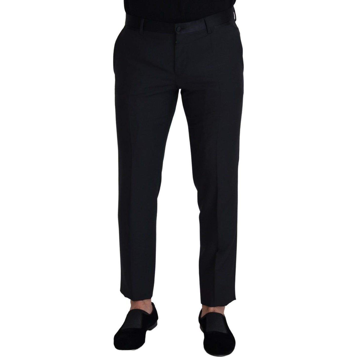 Dolce & Gabbana Black Wool Men Formal Pants