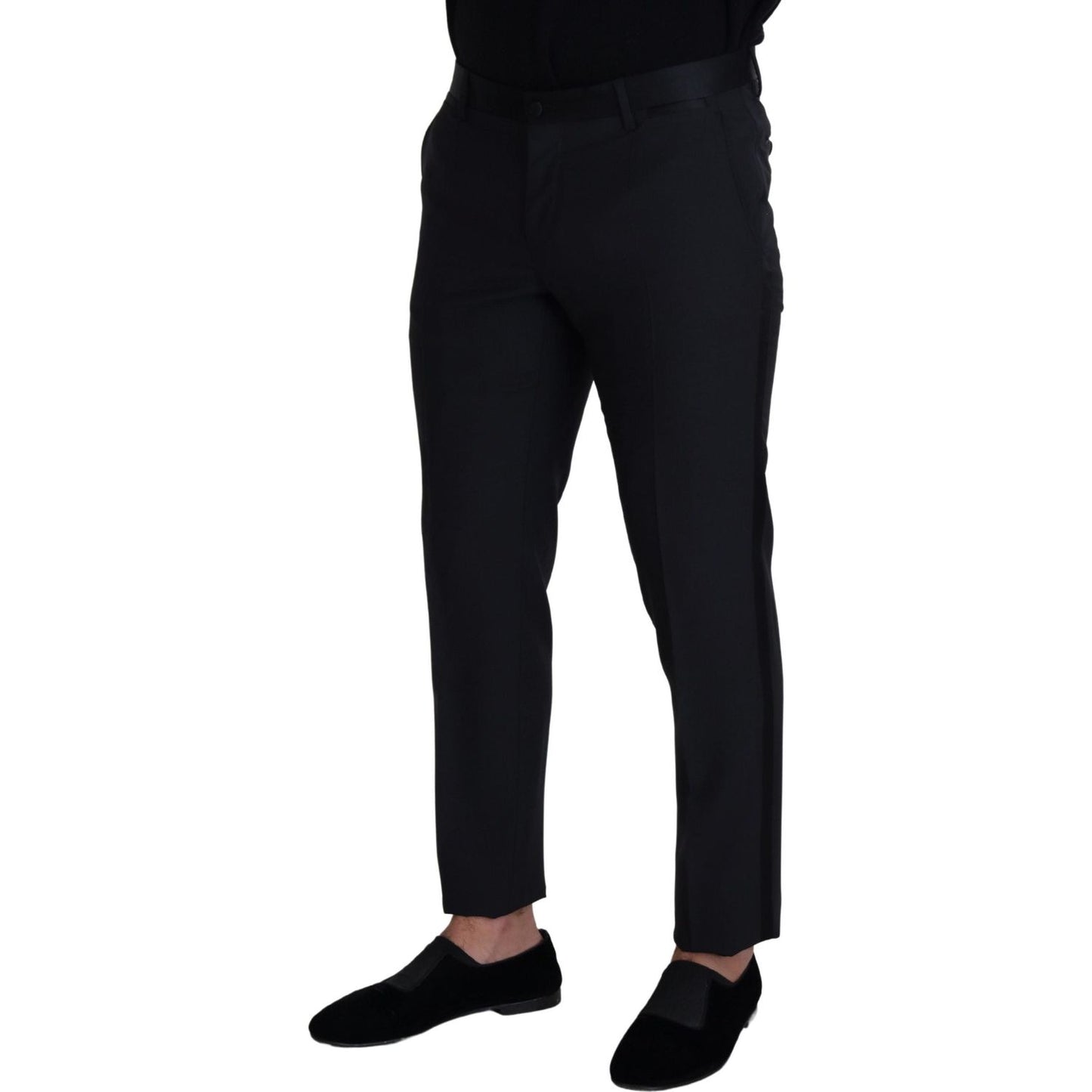 Dolce & Gabbana Black Wool Men Formal Pants