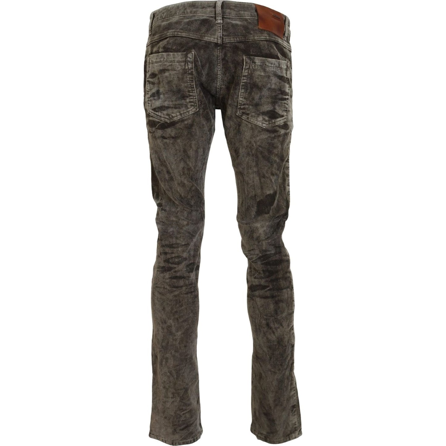 Acht Gray Washed Cotton Corduroy Slim Fit Men Jeans PAN74128 - 48