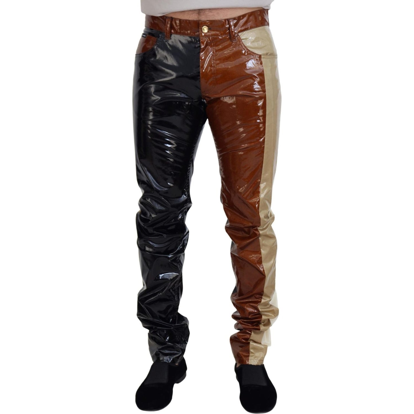 Dolce & Gabbana Multicolor Shining Slim Fit Men Denim Jeans