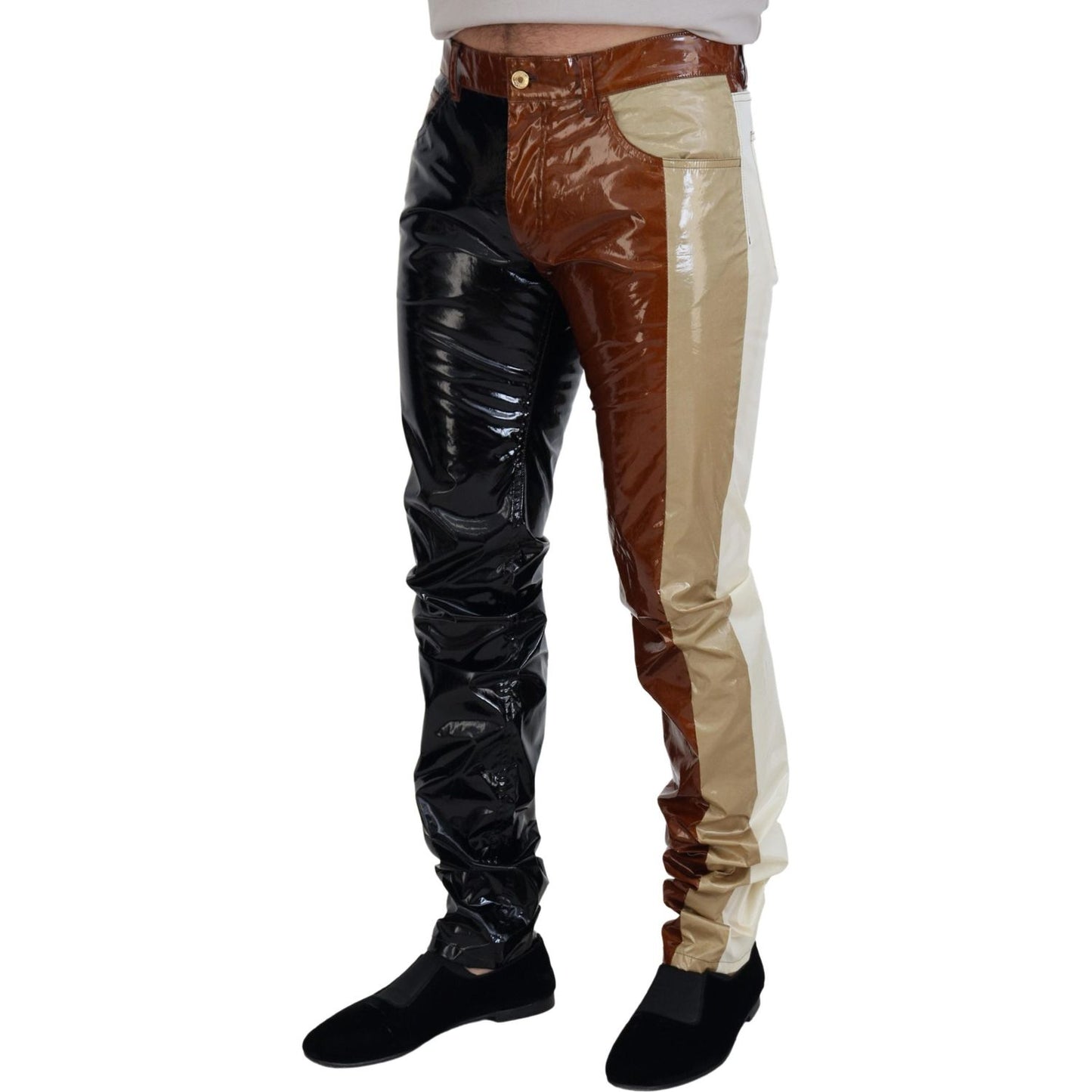 Dolce & Gabbana Multicolor Shining Slim Fit Men Denim Jeans