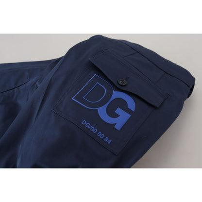 Dolce & Gabbana Blue Cotton Men Cropped Pants