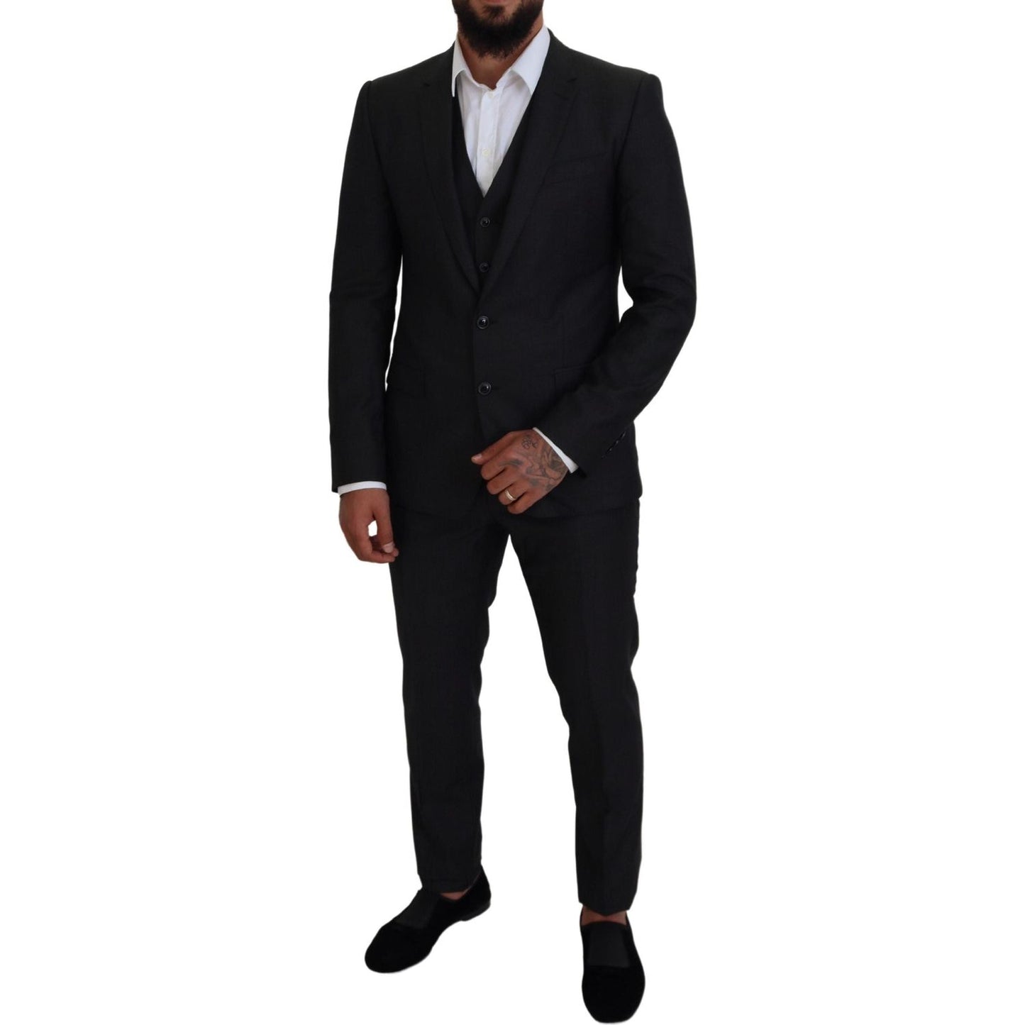 Dolce & Gabbana Gray MARTINI 3 Piece Slim Fit Suit