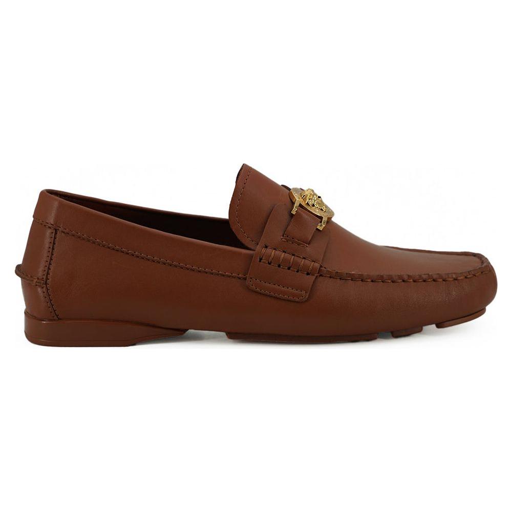 Versace Elegant Medusa-Embossed Leather Loafers