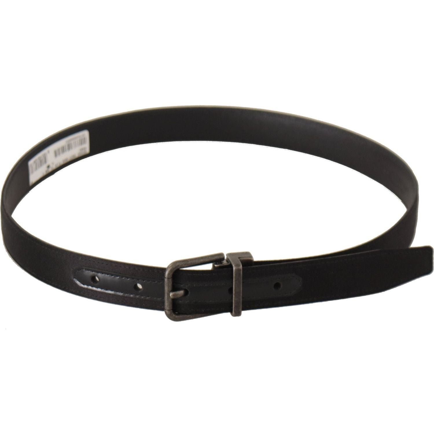 Dolce & Gabbana Black Calfskin Leather Vintage Metal Buckle Belt
