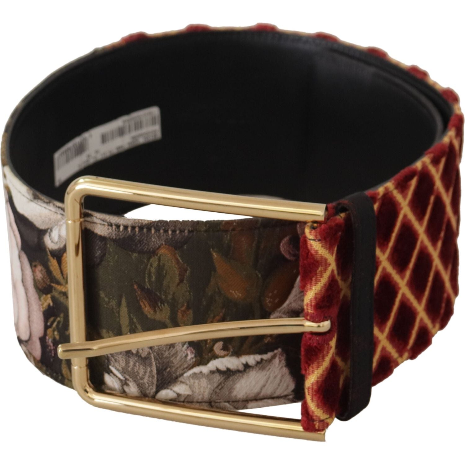Dolce & Gabbana Multicolor Wide Leather Floral Gold Metal Buckle Belt