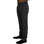 BENCIVENGA Elegant Gray Checked Gentleman's Chinos BENCIVENGA Black