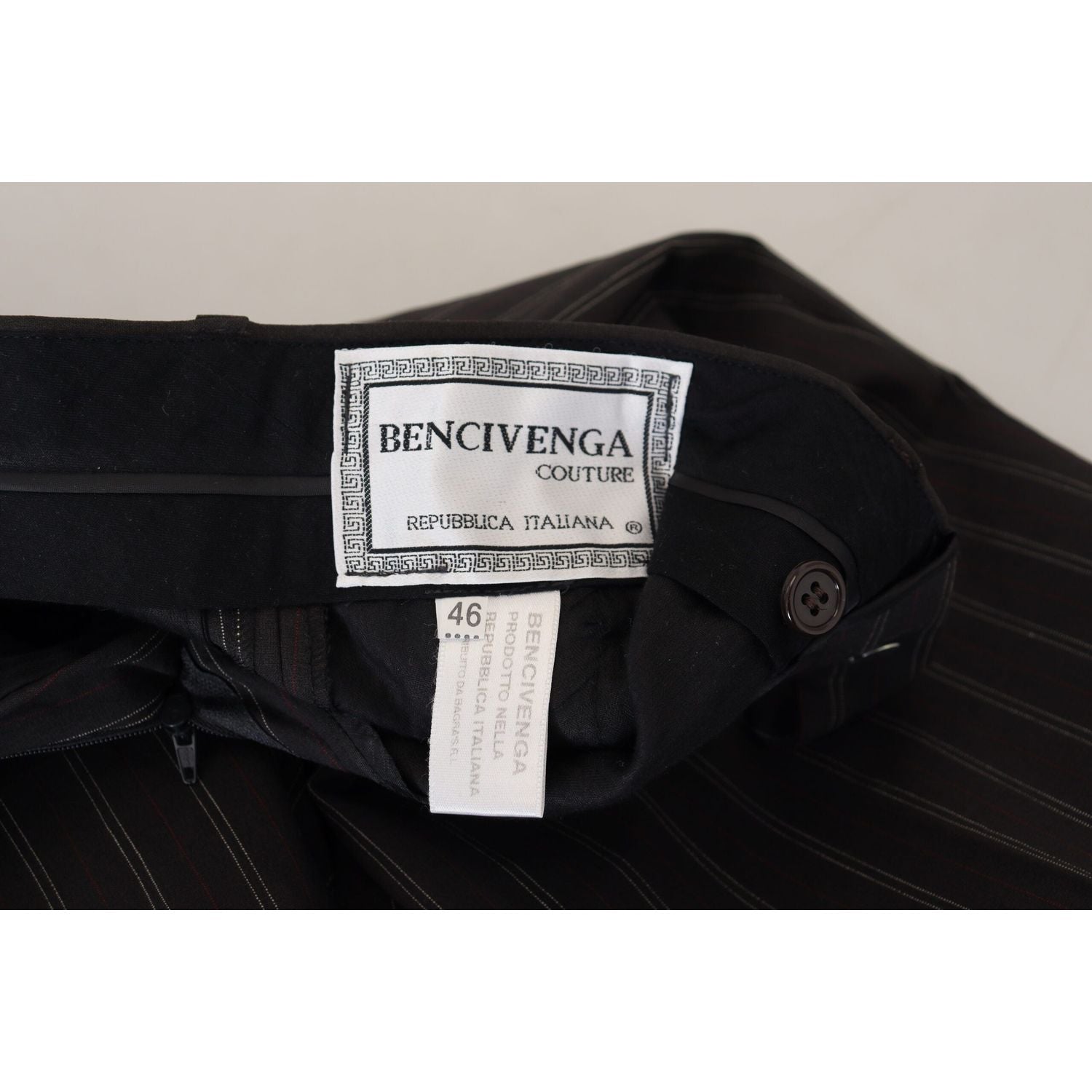 BENCIVENGA Black Stripes Viscose Dress Pants