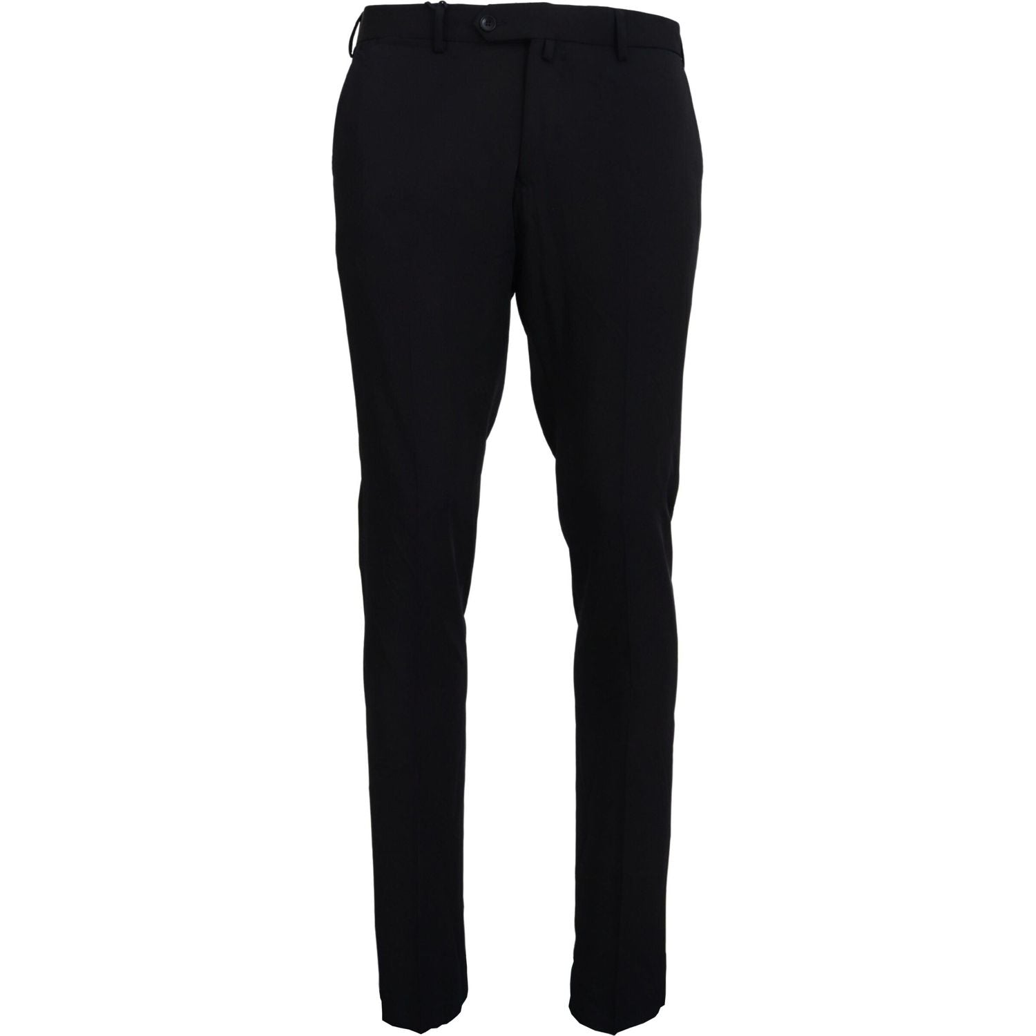 Domenico Tagliente Black Polyester Tapered Dress Pants