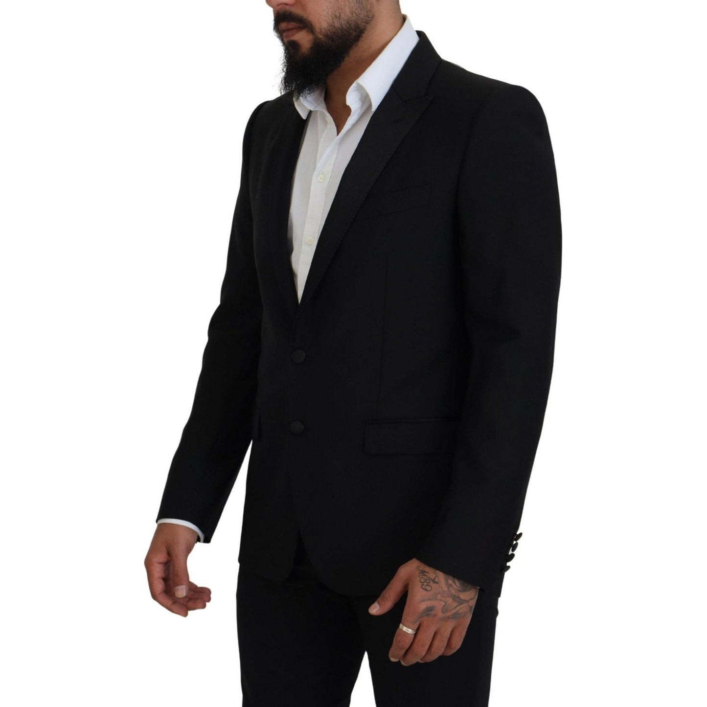 Dolce & Gabbana Black Slim Fit Formal Martini Blazer