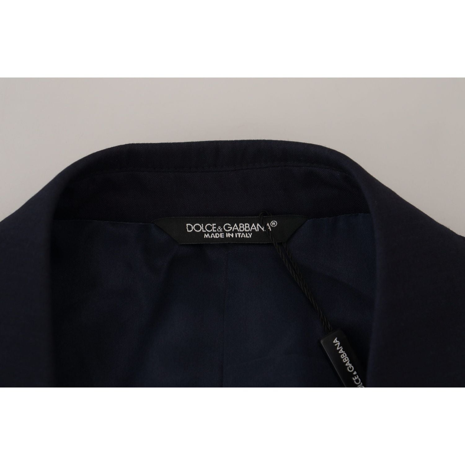 Dolce & Gabbana Blue Wool Slim Fit Formal Coat Blazer