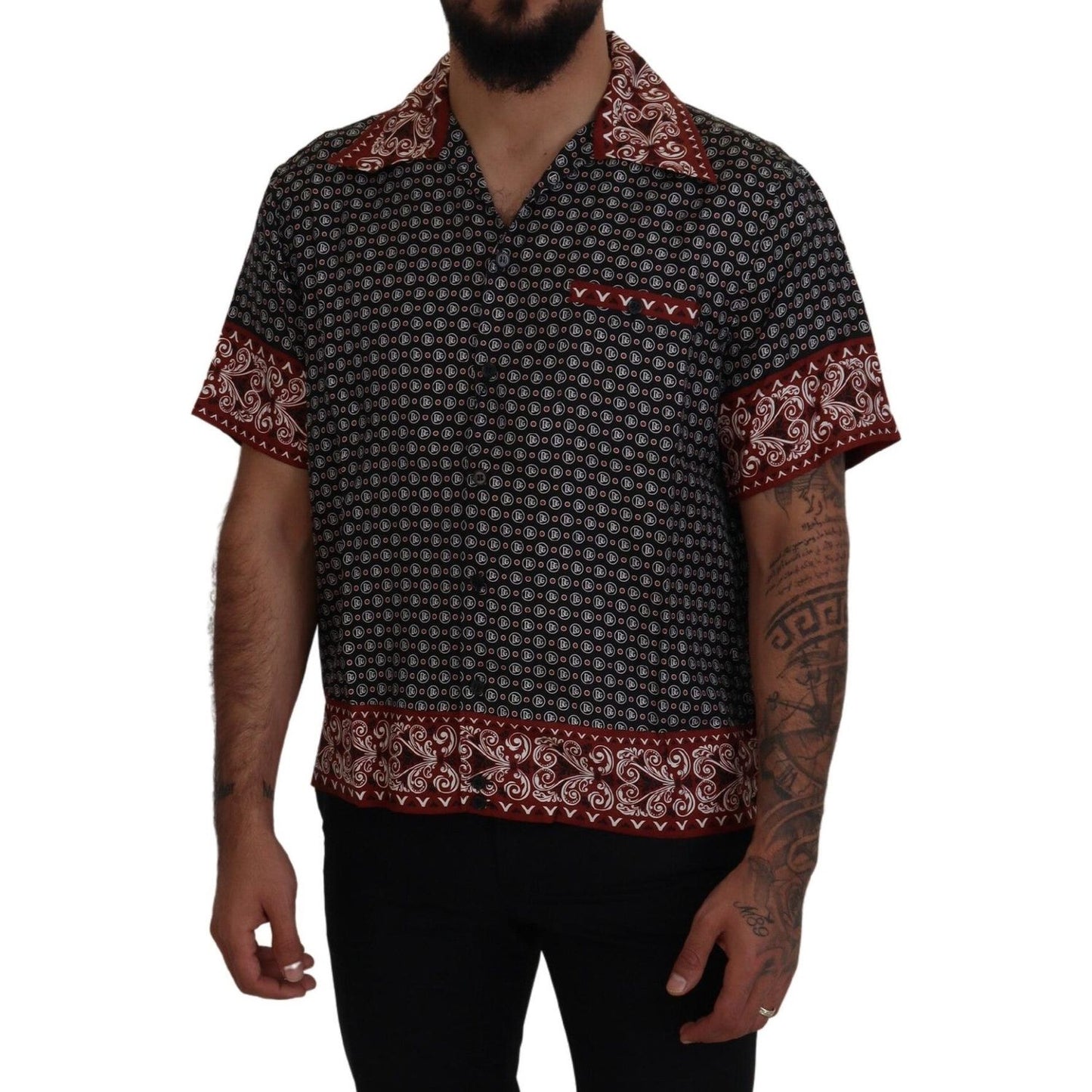 Dolce & Gabbana Multicolor Patterned Silk Casual Shirt