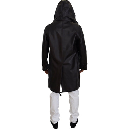 Dolce & Gabbana Black Trench Hooded Parka Cotton Jacket