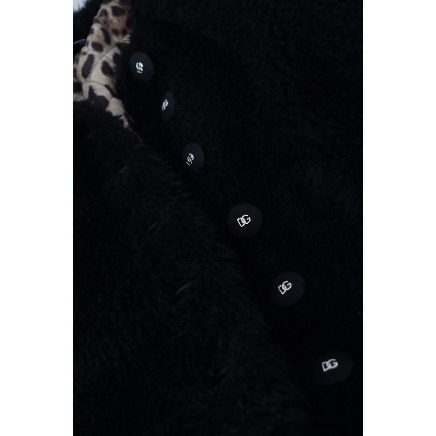 Dolce & Gabbana Black Cashmere Blend Faux Fur Coat Jacket