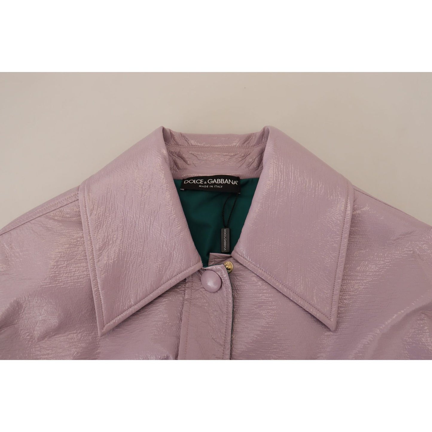 Dolce & Gabbana Purple Cotton Button Down Cropped Jacket
