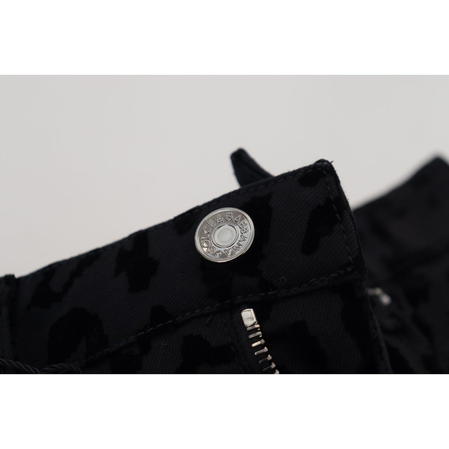 Dolce & Gabbana Black Denim Cotton Stretch Hot Pants Shorts