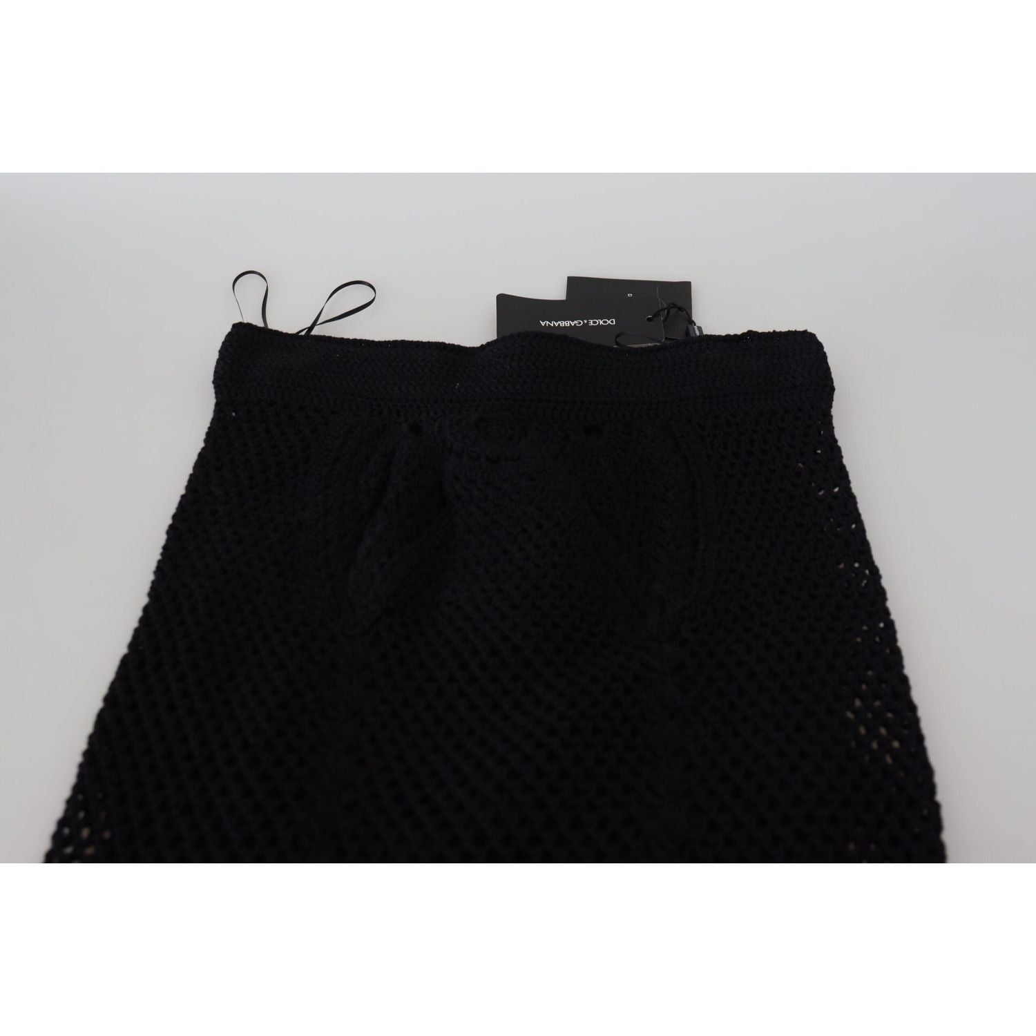 Dolce & Gabbana Black Knitted Cotton High Waist Mermaid Skirt
