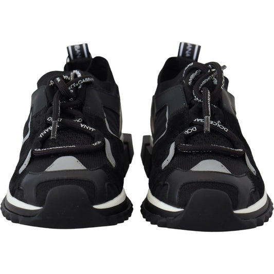Dolce & Gabbana Black Mesh Sorrento Trekking Sneakers Shoes LA10186- 35.5