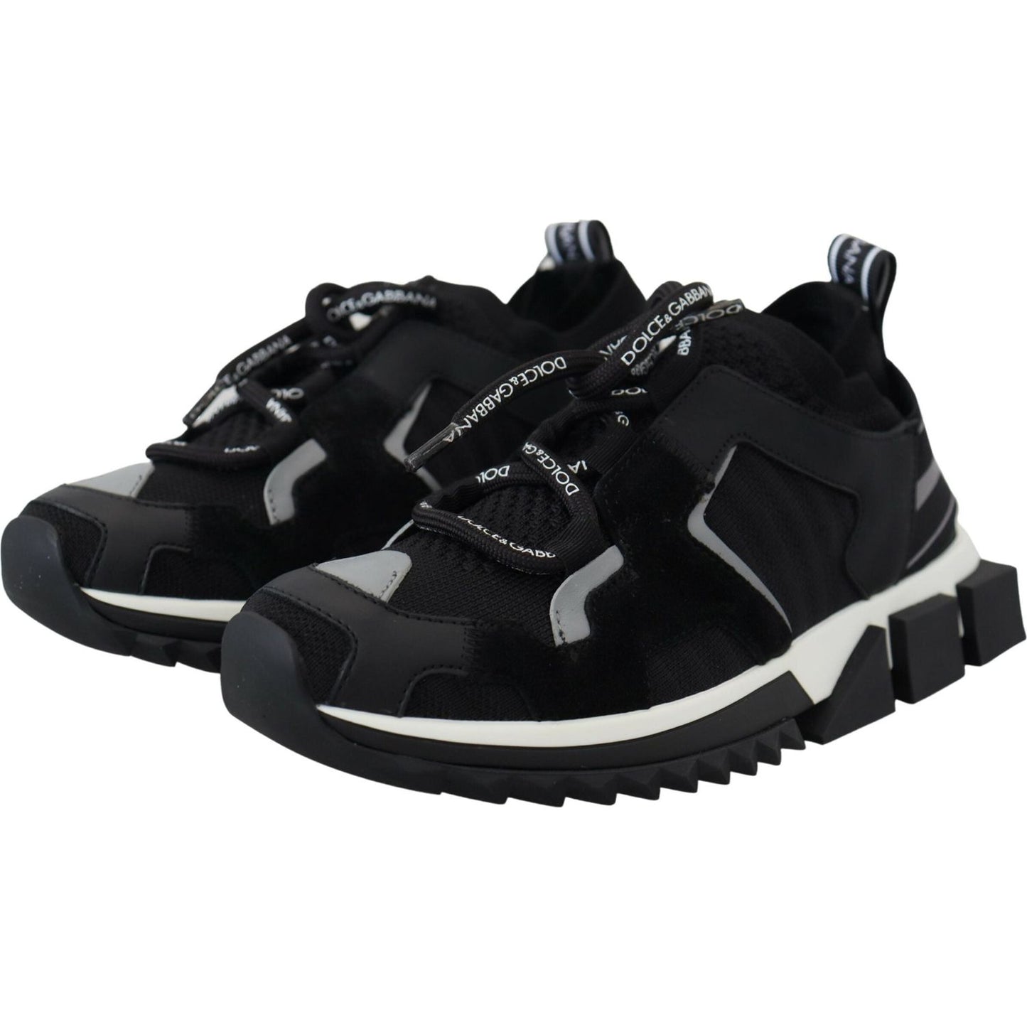 Dolce & Gabbana Black Mesh Sorrento Trekking Sneakers Shoes LA10186- 35.5